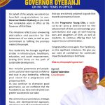 Progressive Young Elite (PYE) Congratulates Governor Oyebanji on His Second Anniversary